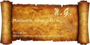 Mathern Gracián névjegykártya